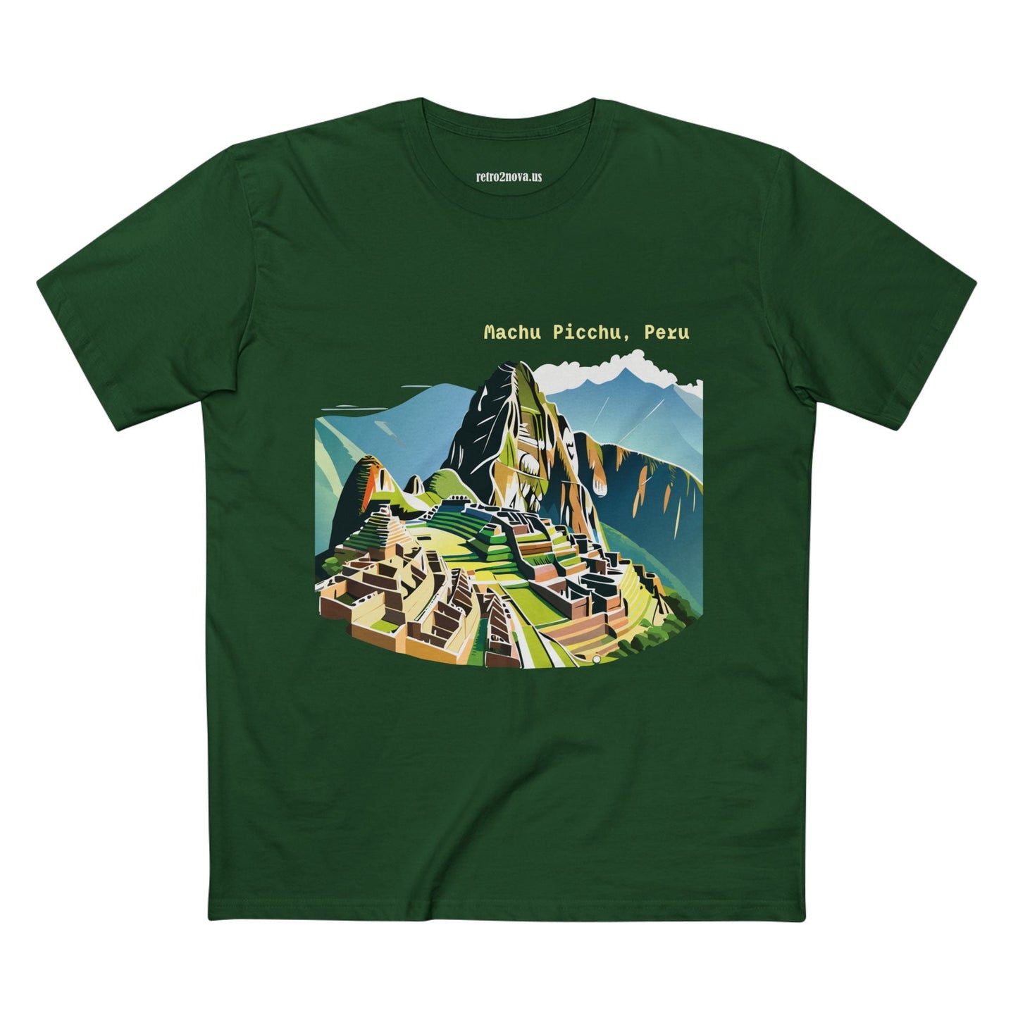 Unisex Machu Picchu Travel Shirt Premium Cotton Tee With Original Retro2Nova Art Design