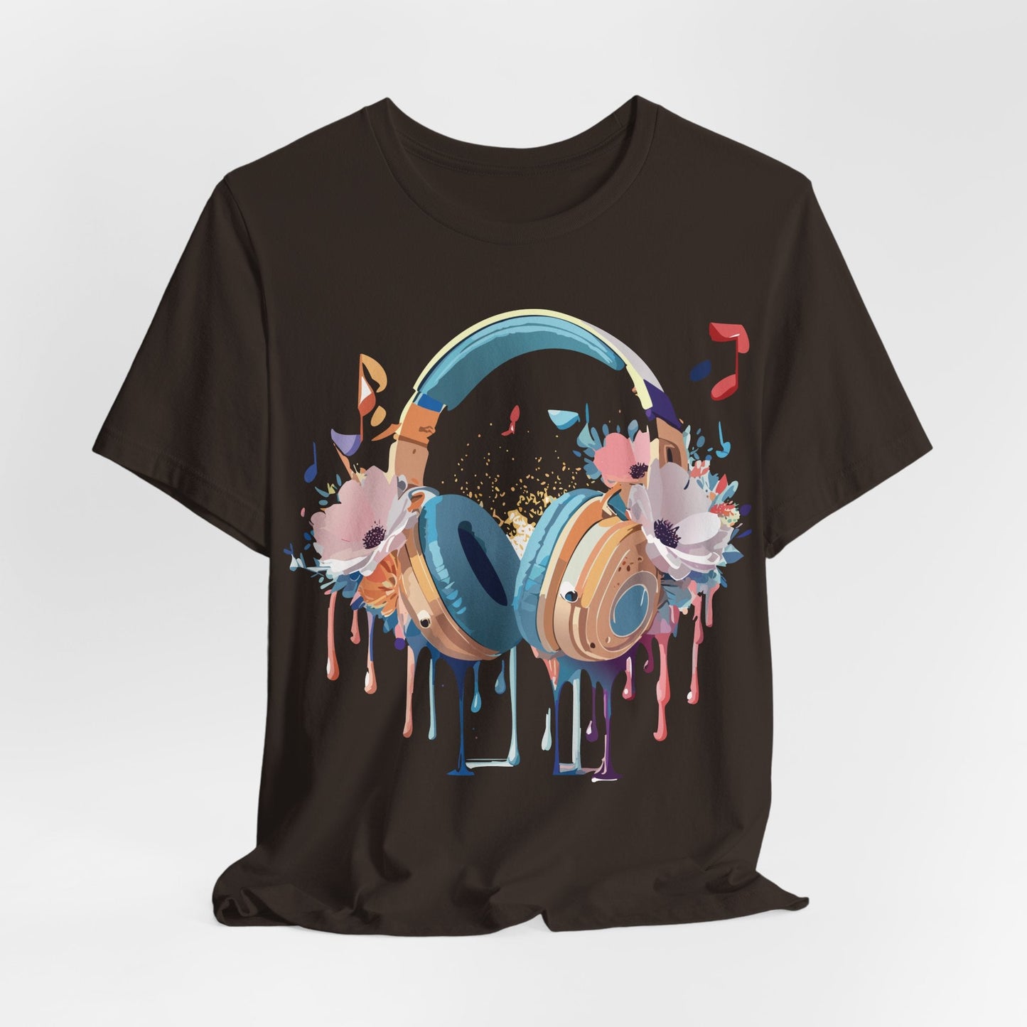 Music Graphic Unisex 100 Cotton Vintage Art with Musical Elements Tee 102