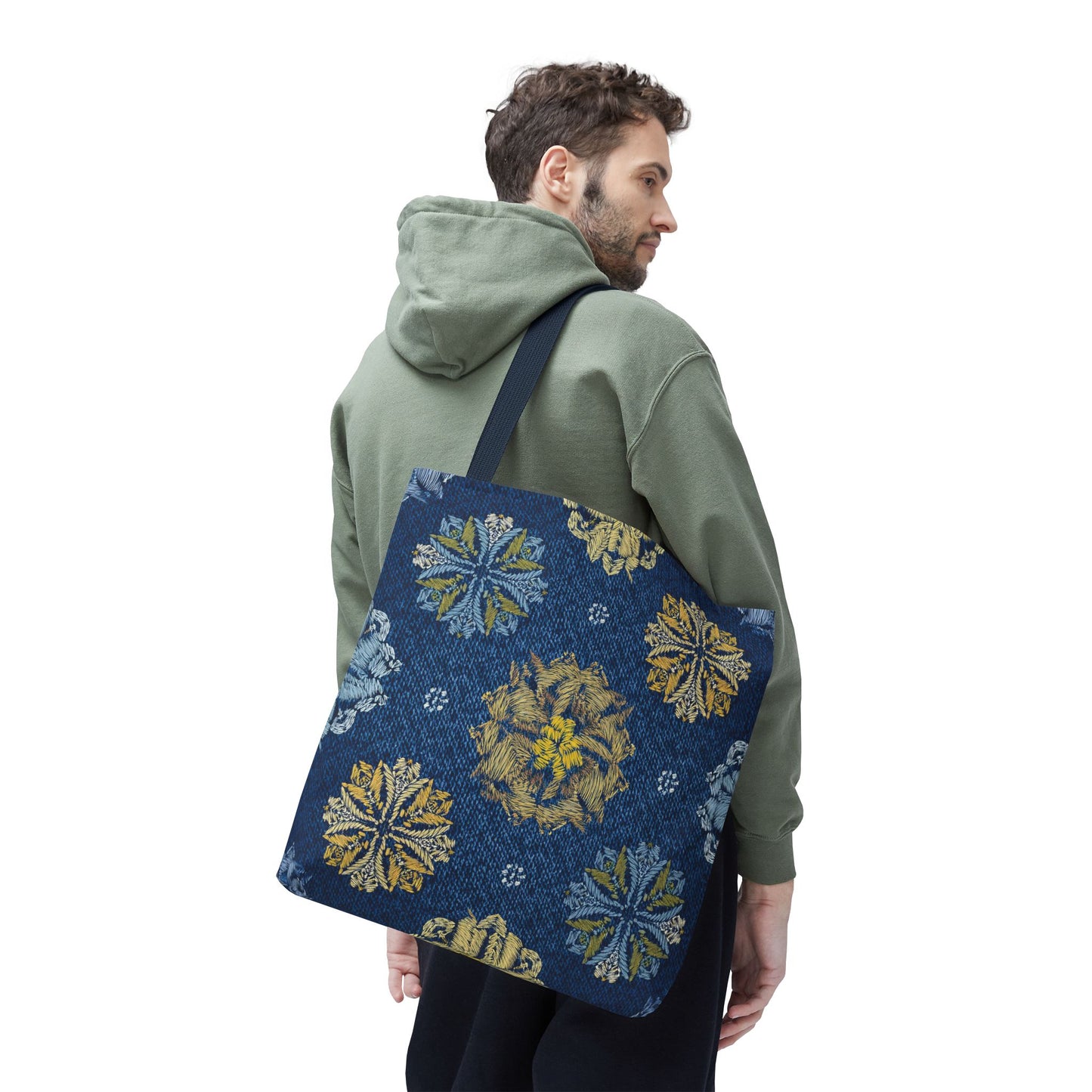 Denim Fabric Imitation Print Unisex Canvas Bag Poly Spun 3 Sizes Tote Bag 125