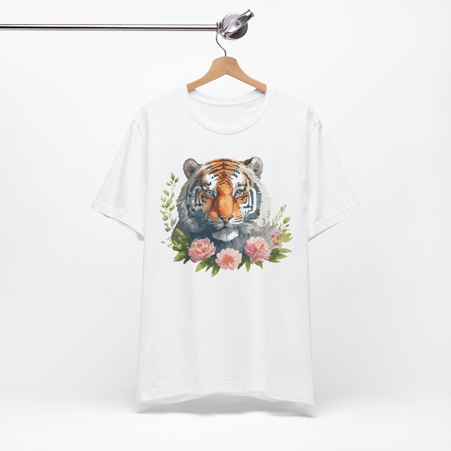 Floral Tiger Shirt, Animal Shirt, Tiger Tee, Unisex Tee, Floral T-shirt, T-Shirt with Animal