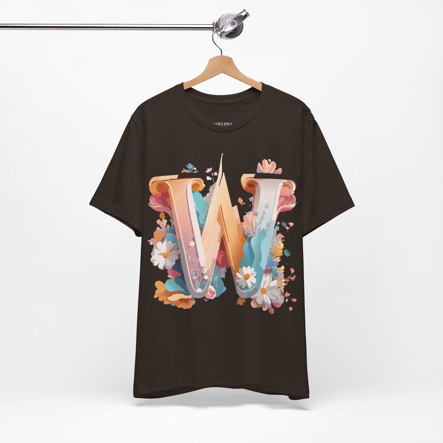 Letter W Shirt Unisex Graphic Tee By Adelpha Vintage Inspired Art Short Sleeve Collection