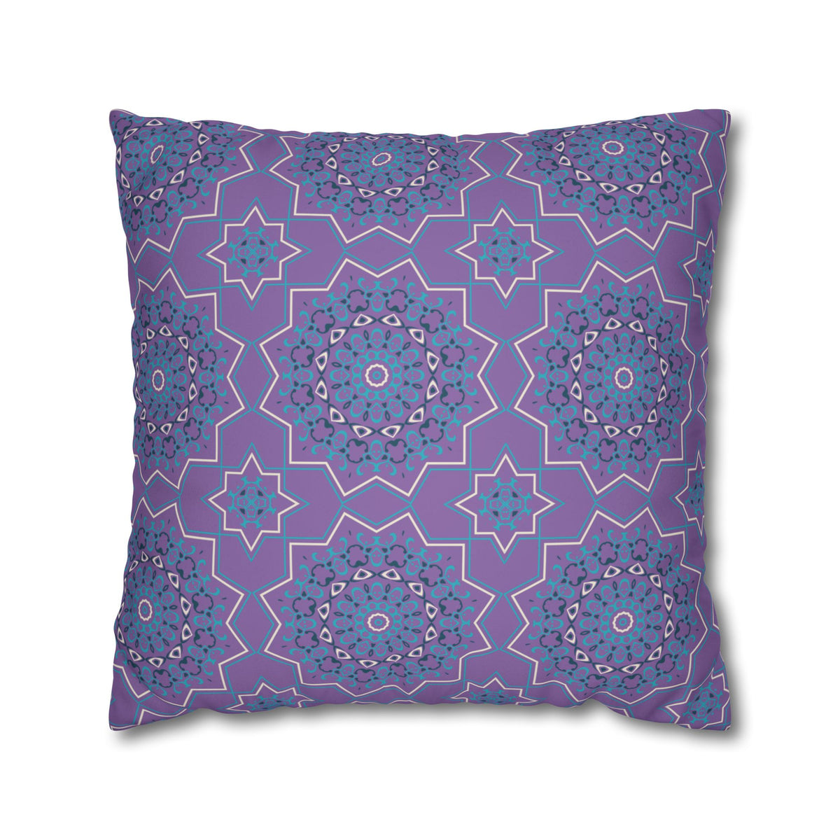 Ornament Print Pillowcase 100 Faux Suede Cover - 4 sizes: 14"-16"-18"-20" - Pillow Not Included