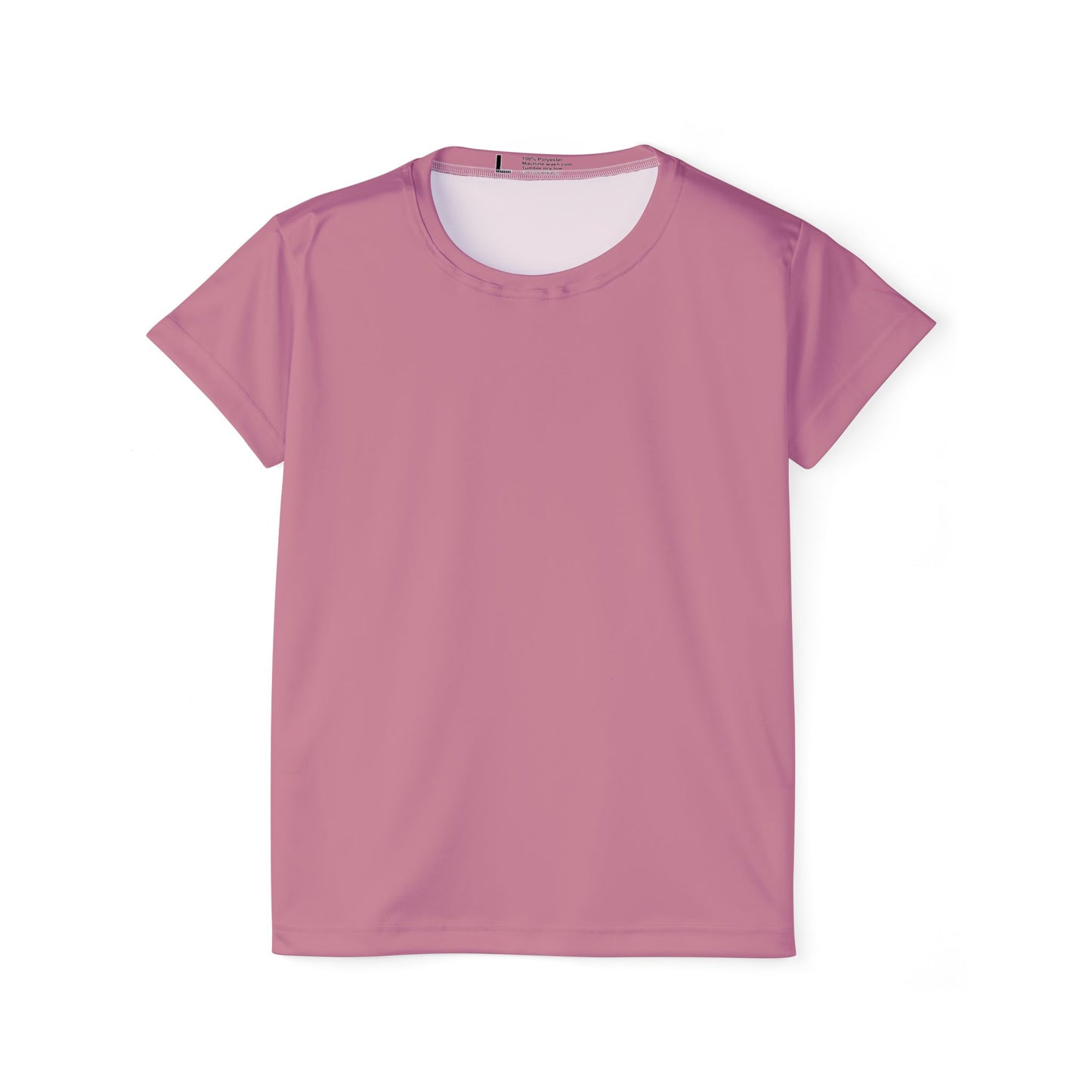 Old Rose Women's Sports Jersey Short Sleeves 100% Poly Solid Rose Mauve Color Print Athletic Tee
