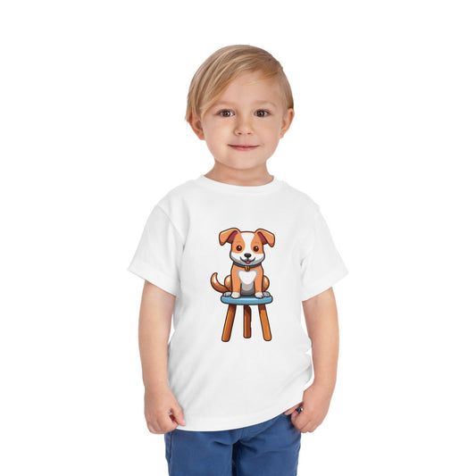 Cute Puppy Toddler Short Sleeve Tee - Adorable Pet Lover Gift (2T-5T)