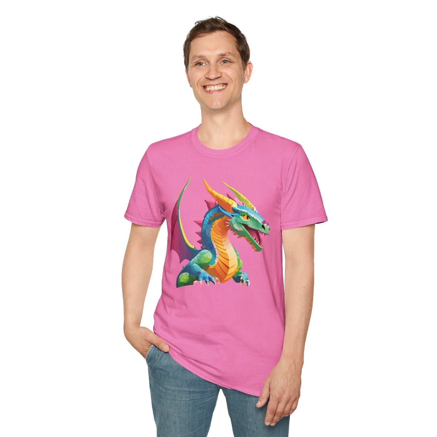 Dragon Graphic Unisex Cotton Softstyle Art Design Tee With Animals 15