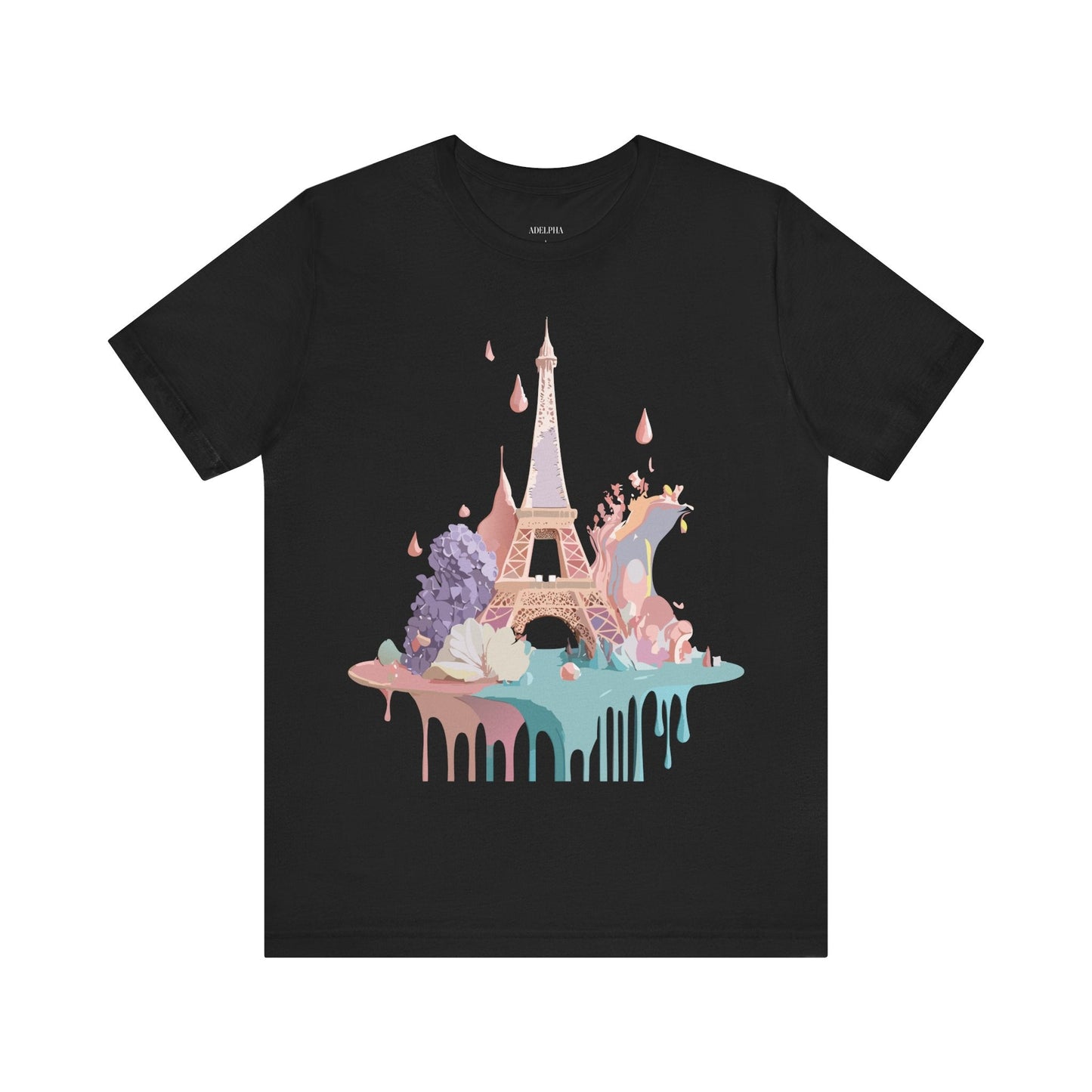 Paris Graphic Tee Unisex Short Sleeve Shirt With Vintage Inspired Adelpha Artwork