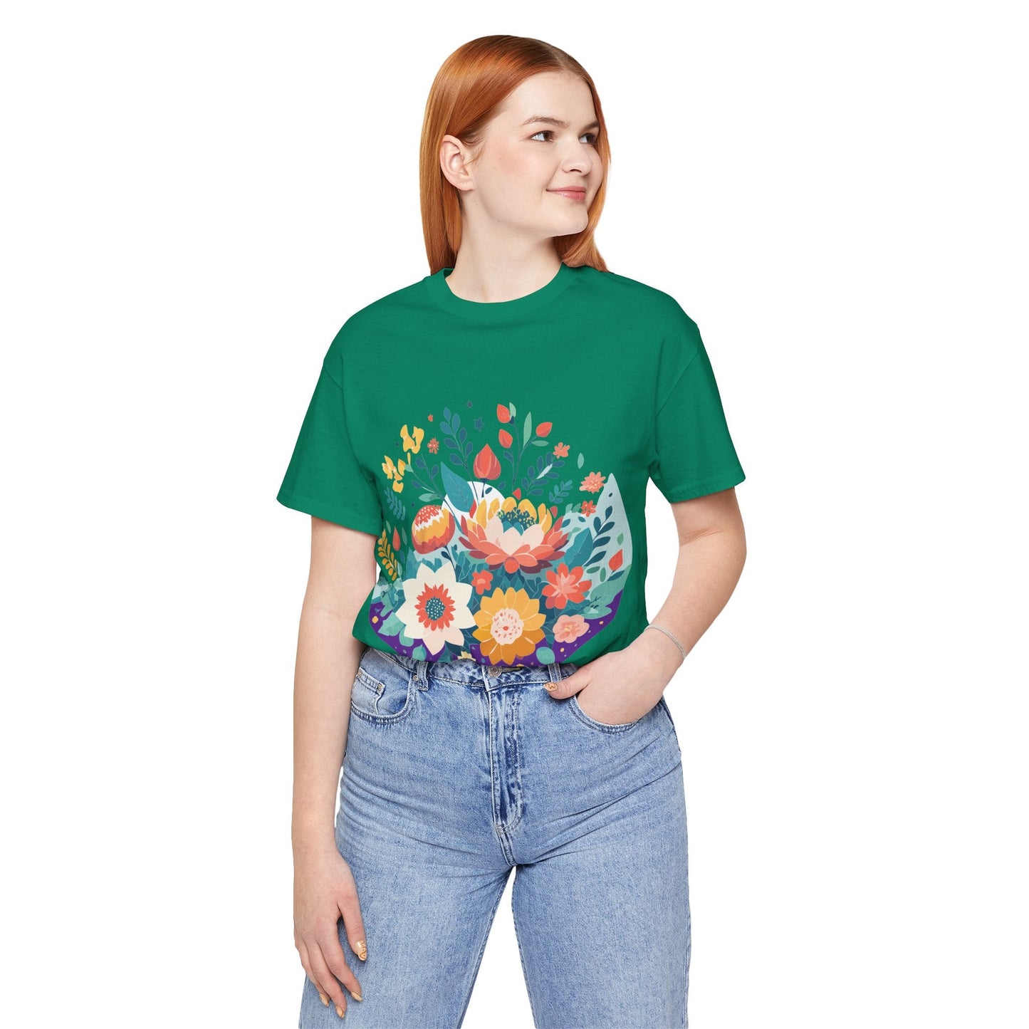 Flowers Shirt Floral Shirt Unisex Jersey Short Sleeve Tee Breathable Fabric Free Shipping