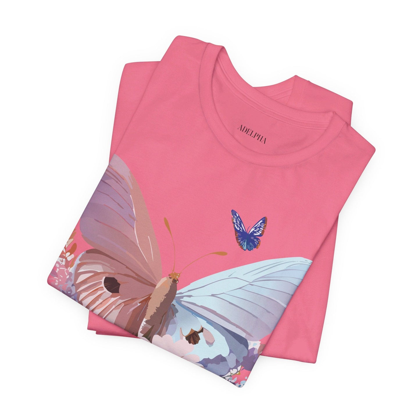 Butterfly Graphic Unisex 100 Cotton Lightweight Vintage Floral Design Jersey Tee 69