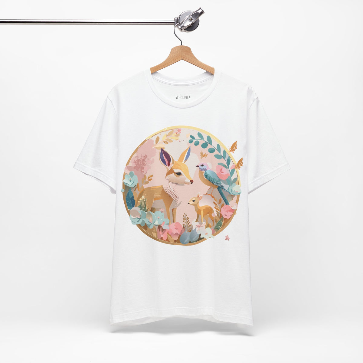 Medallion Graphic Unisex Cotton Bella+Canvas Tee with Floral Art Design m54