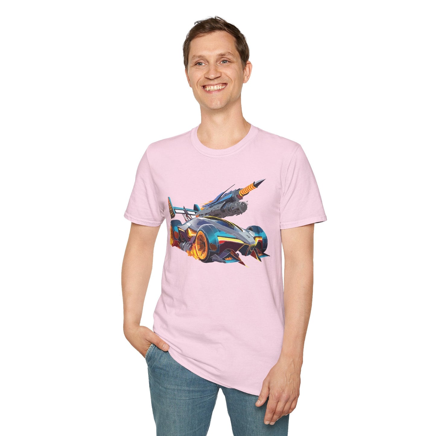 Car Graphic Unisex Cotto Softstyle Art Design with Hot Wheels Artwork Tee 7