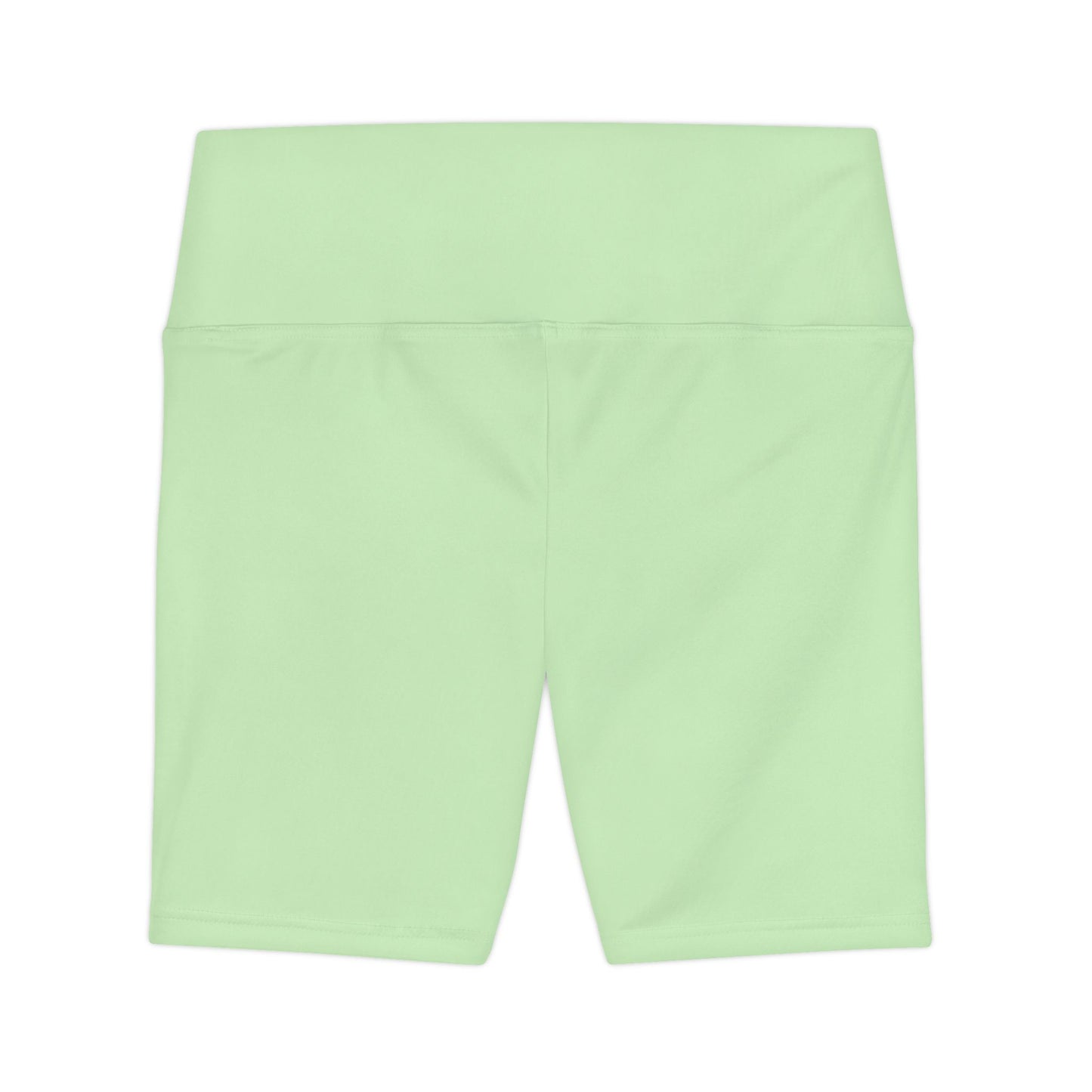 Tea Green Women's Workout Shorts — Pastel Mint High-Waist Biker Shorts