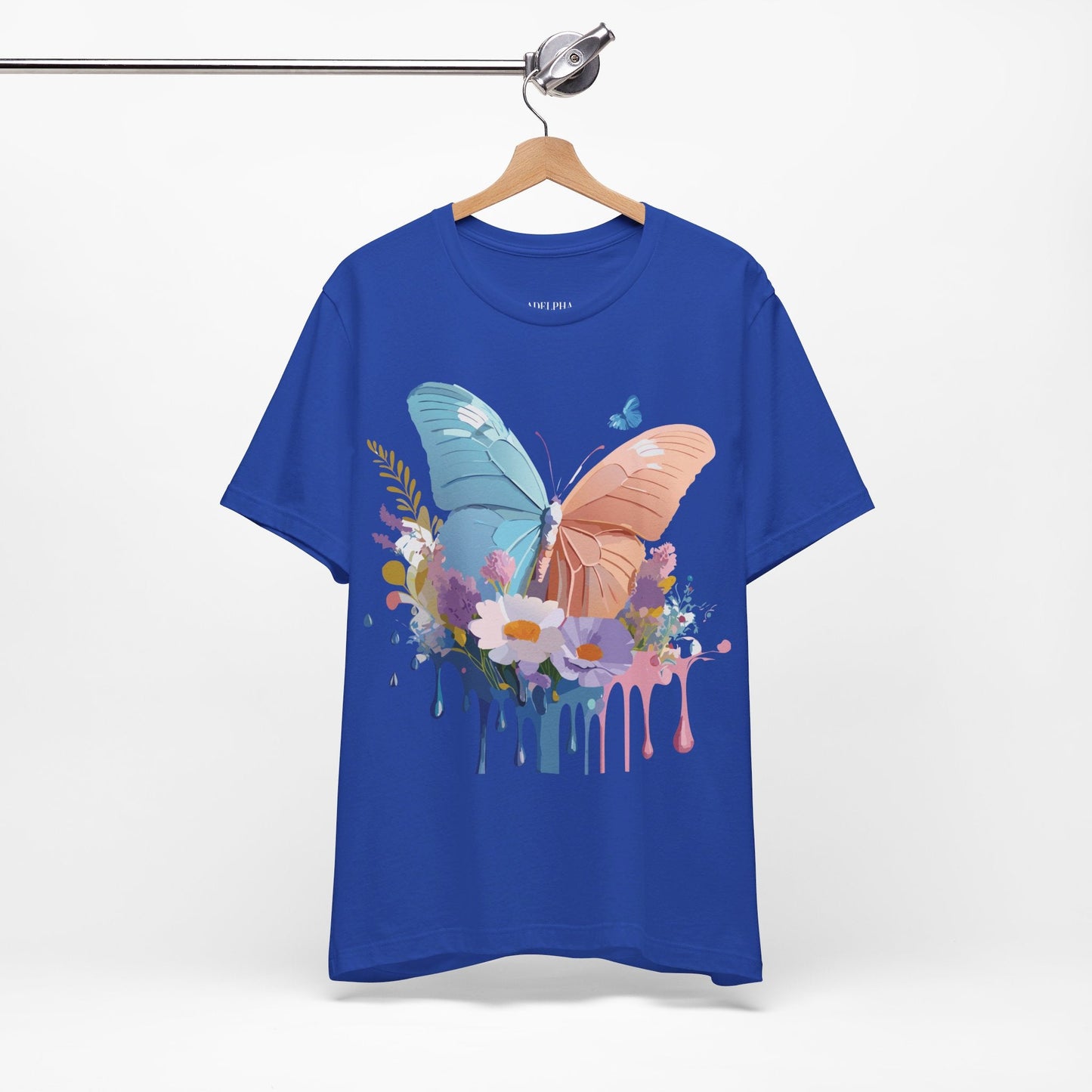 Butterfly Graphic Unisex 100 Cotton Lightweight Vintage Floral Design Jersey Tee 3