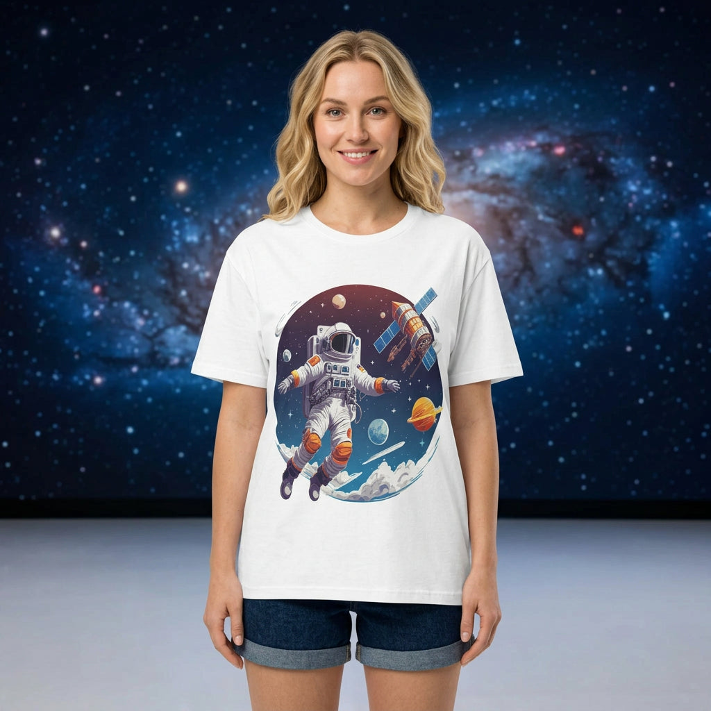 Cosmos Astronaut Graphic Tee Staple Unisex 100 Cotton Tee Shirt - CS-34