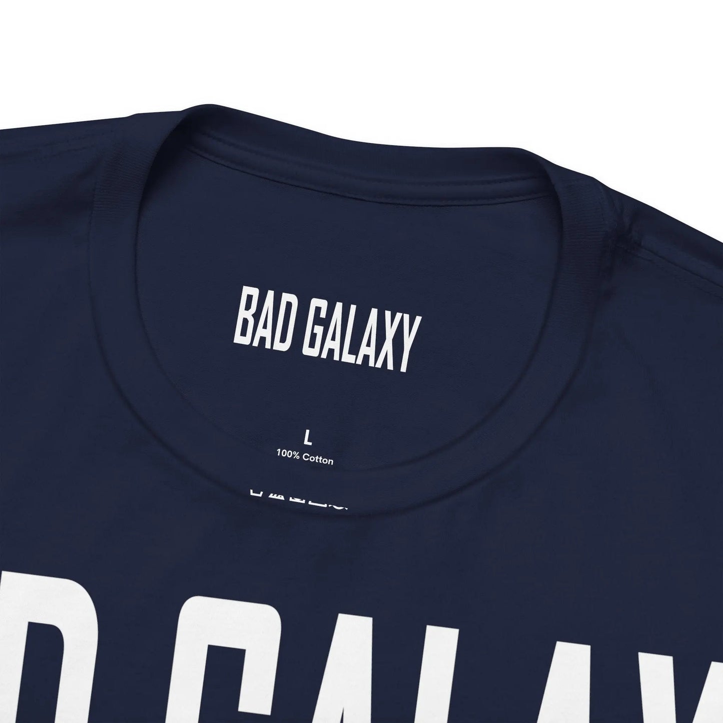 Tee Shirt With Red Stamp From Bad Galaxy Made To Order 100 Percent Cotton USA Printed With Eco Inks