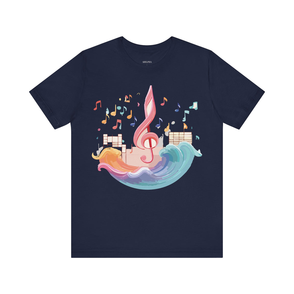 Music Graphic Unisex Cotton Bella+Canvas Tee with Art Design n159