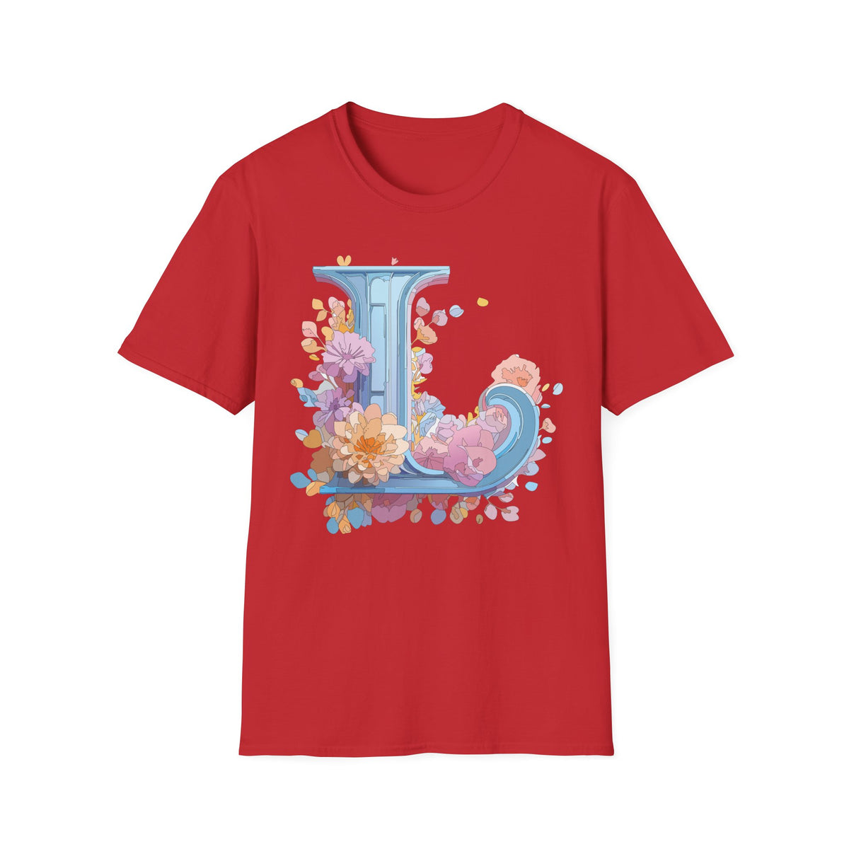 Floral Letter L T-Shirt | Monogram Initial Tee