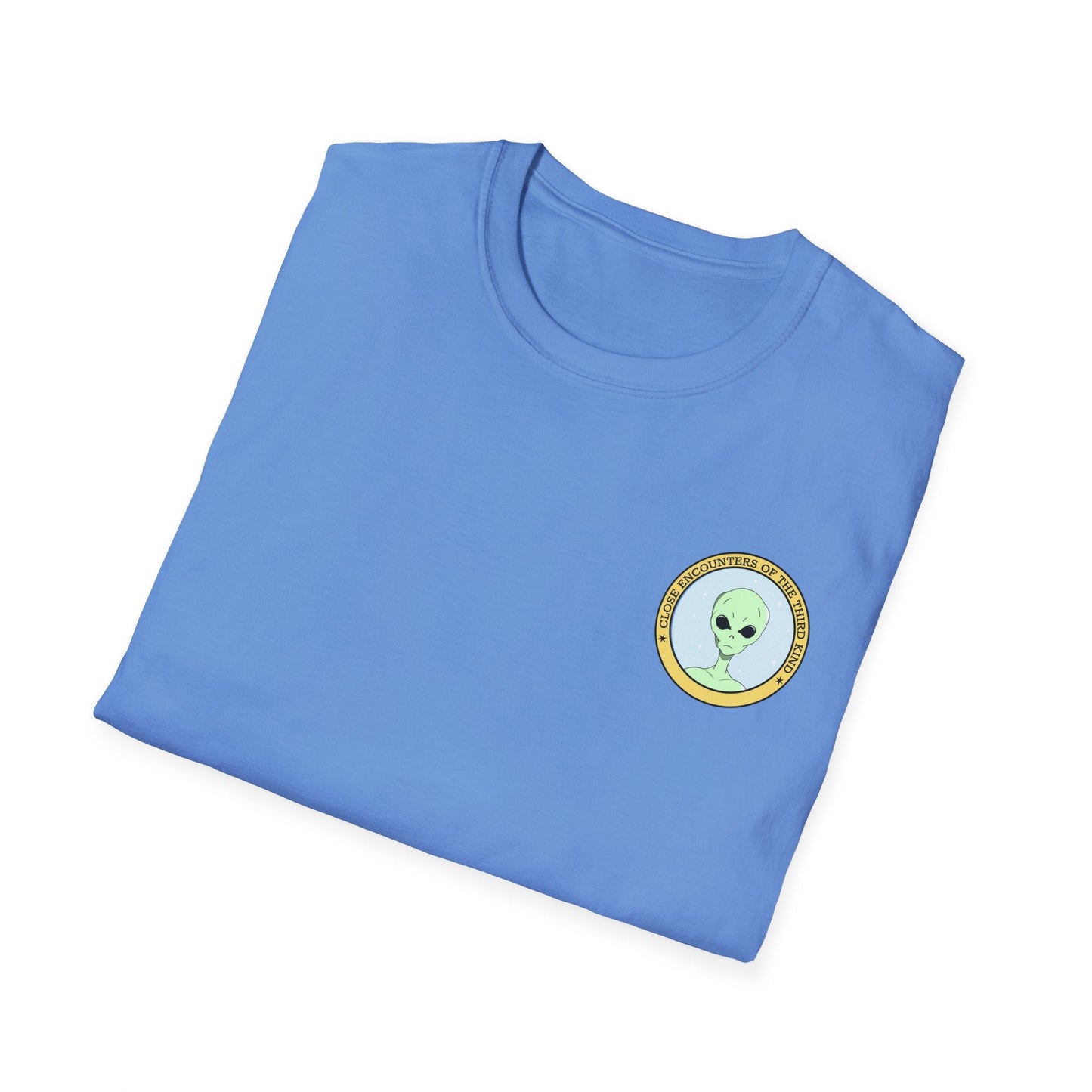 Alien Badge TShirt  Small Chest Logo I Believe Retro Space Tee