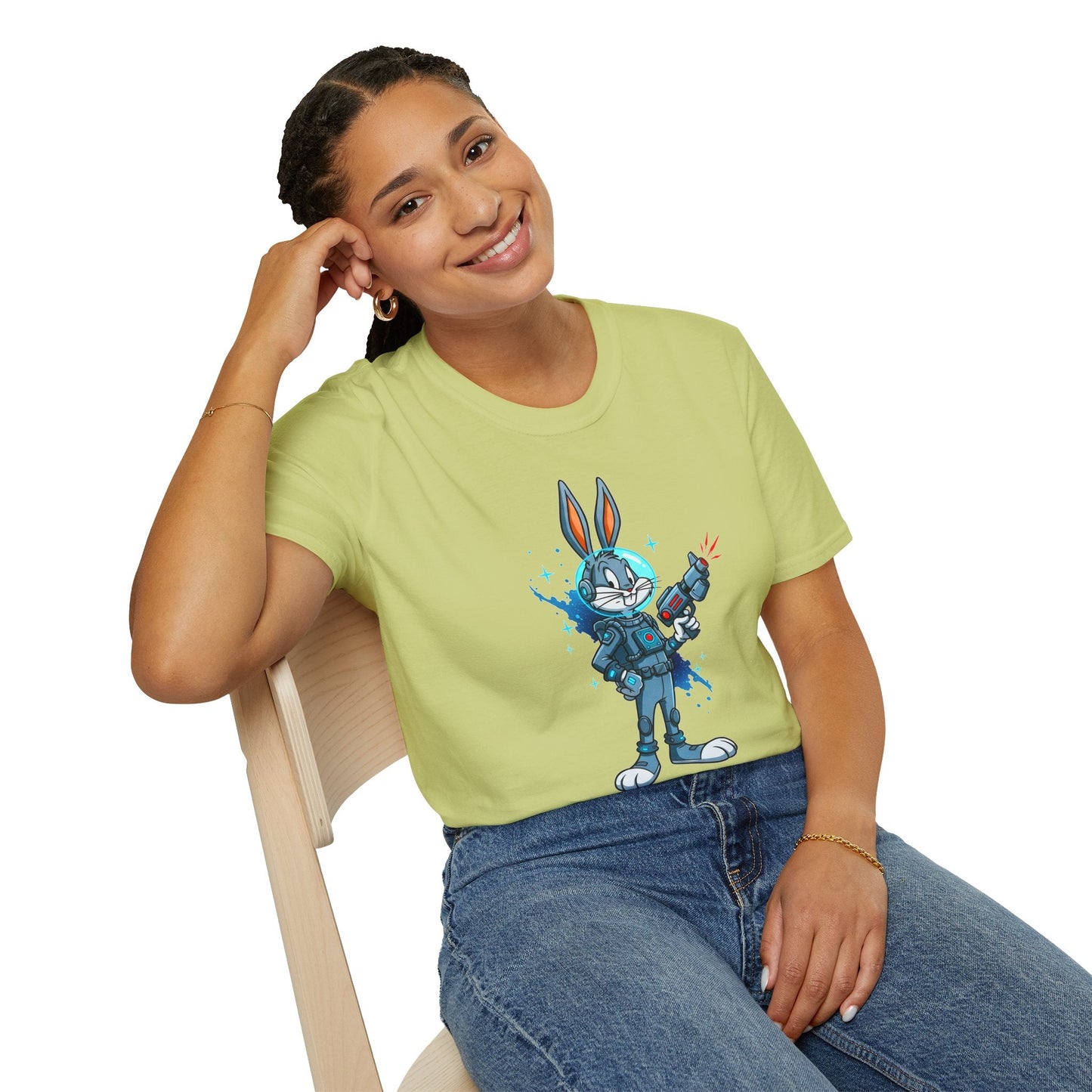 Bugs Bunny Shirt Unisex Gildan Softstyle 64000 Cartoon Tee 100 Percent Ring Spun Cotton