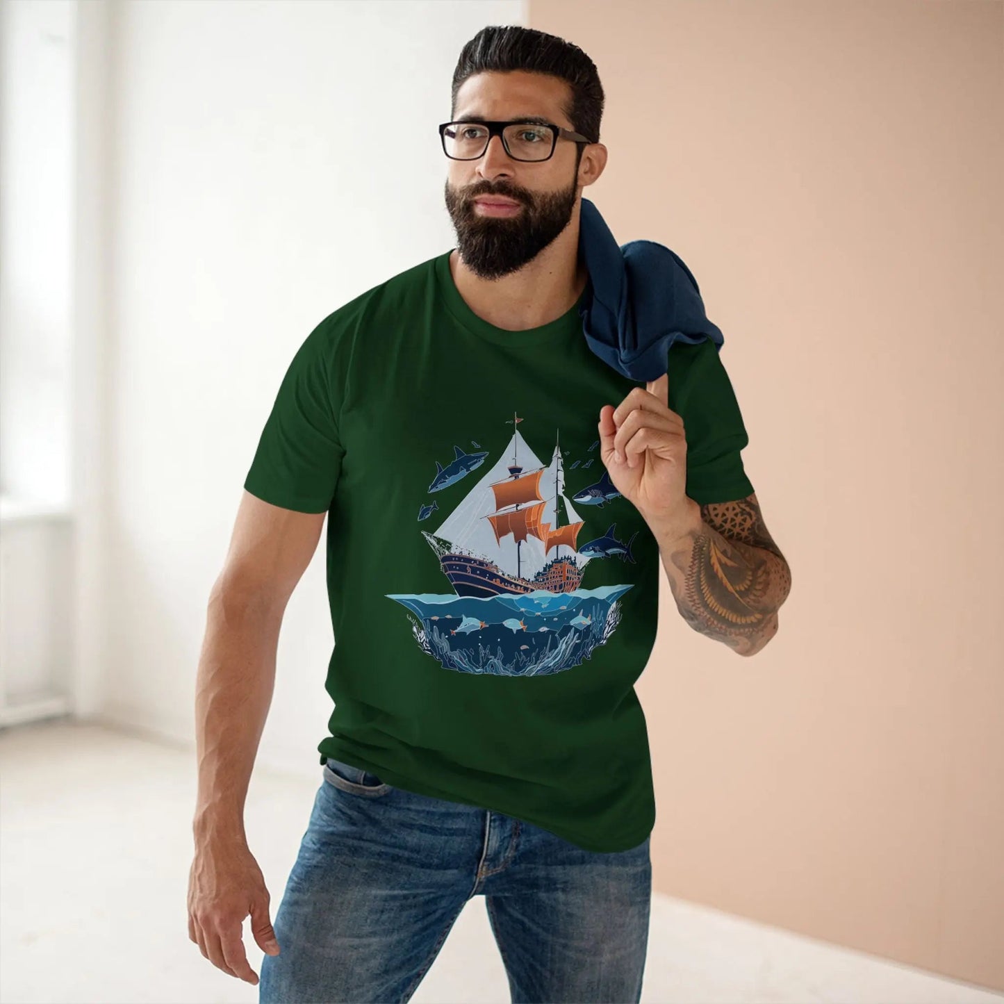 Ocean Coast Graphic Unisex 100 Cotton Staple Tee 32