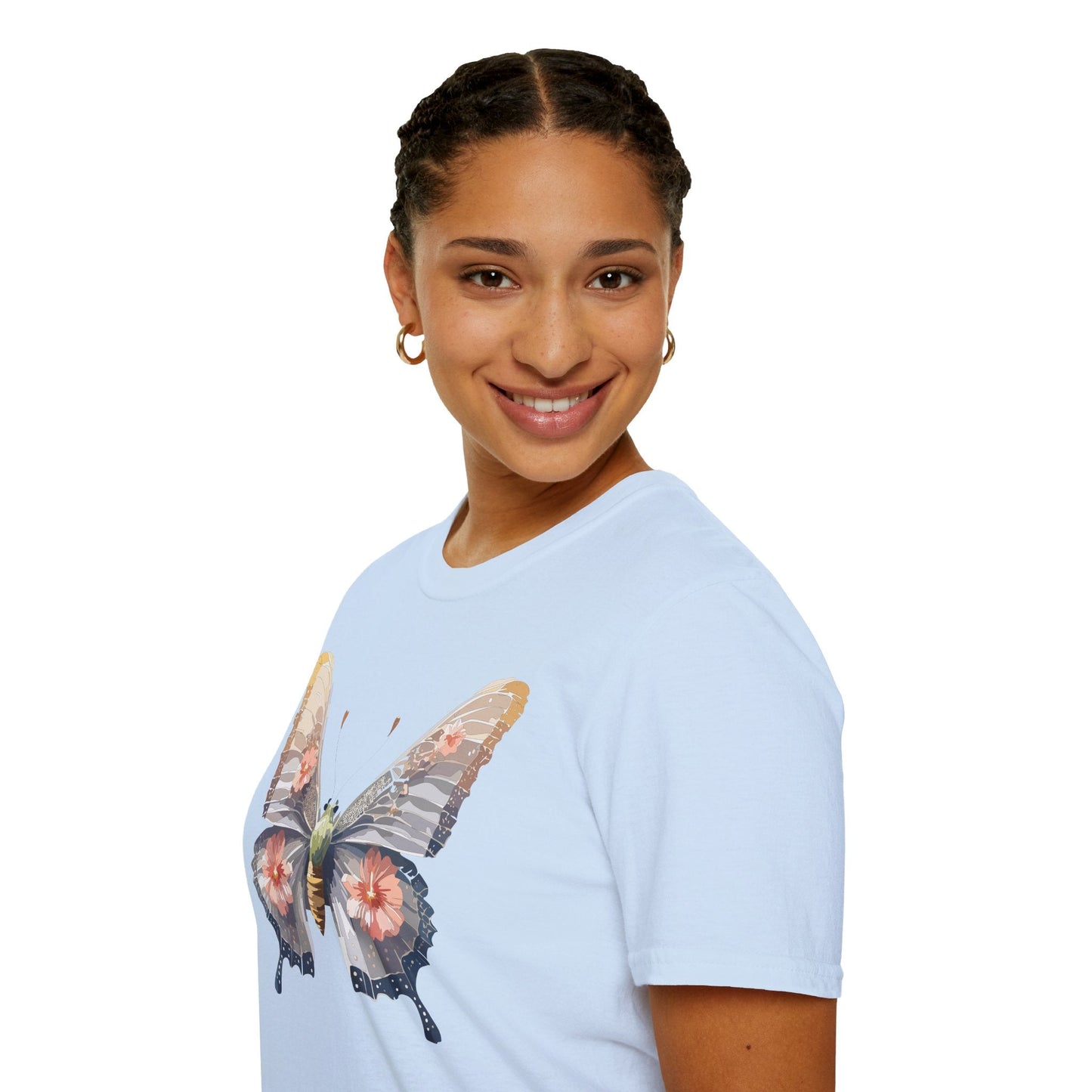 Butterfly T Shirt Unisex Monarch Design Gildan Softstyle 64000 100 Percent Ring Spun Cotton