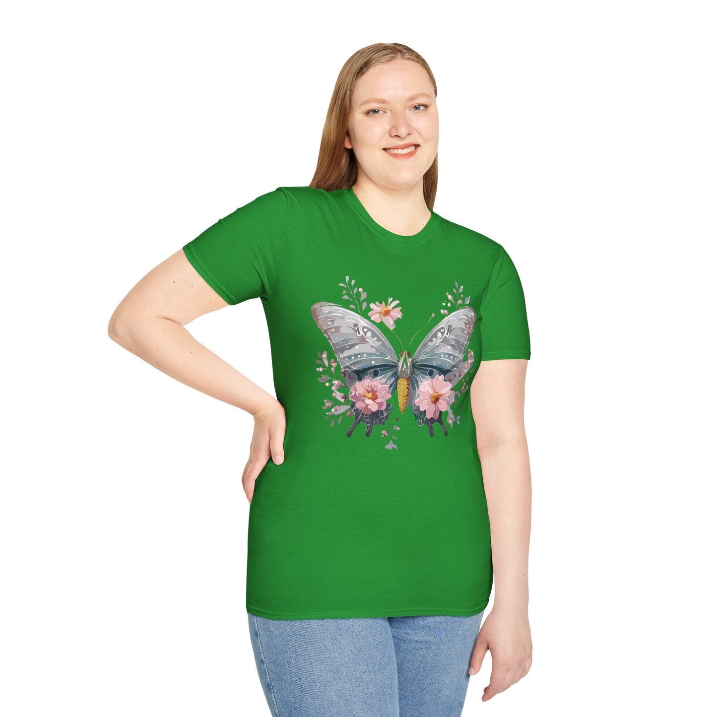 Butterfly Themed Unisex T Shirt Softstyle Monarch Gildan 64000 Ring Spun Cotton Tee