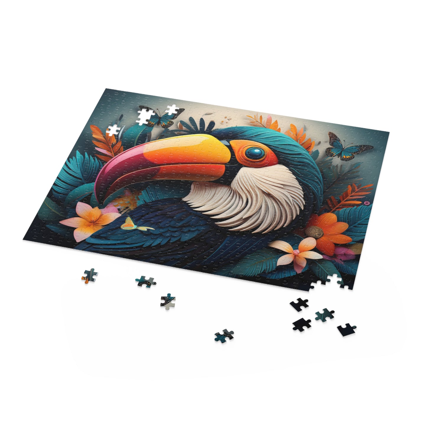Puzzles-36 Kids Toucan Puzzle 500-Piece  Floral Toucan Puzzle 500-Piece, Birds Kids Puzzles Size: 16" x 20",  Ages 9+