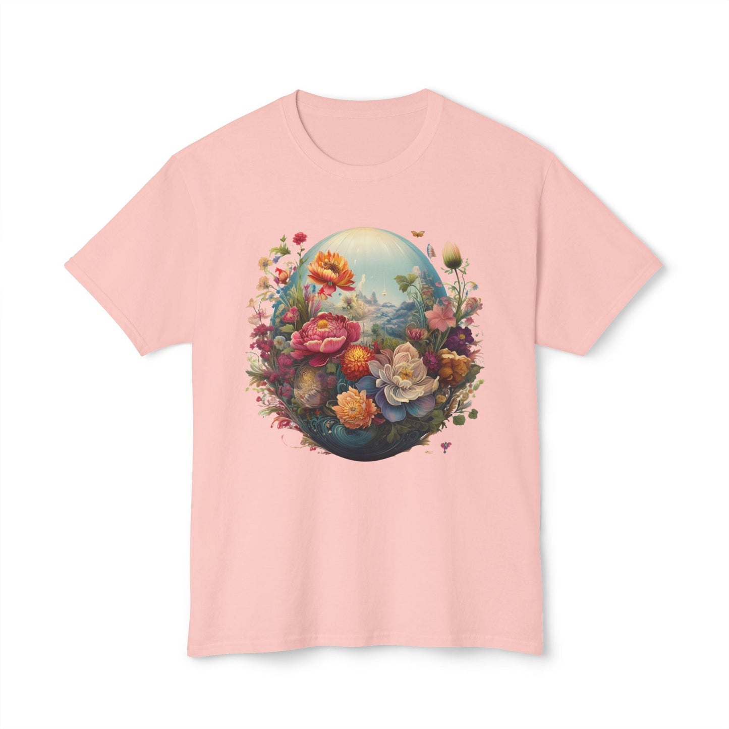 Unisex Floral T Shirt With Vintage Flower Art Print Cotton Tee For Men Women Everyday Wear