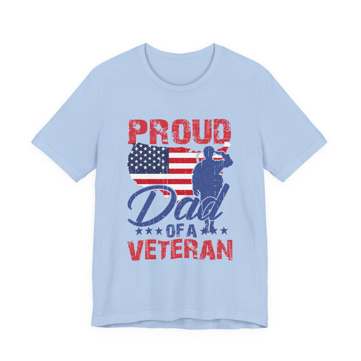 Proud Dad of a Veteran T-Shirt American Flag Veteran Dad Unisex Cotton Tee v9