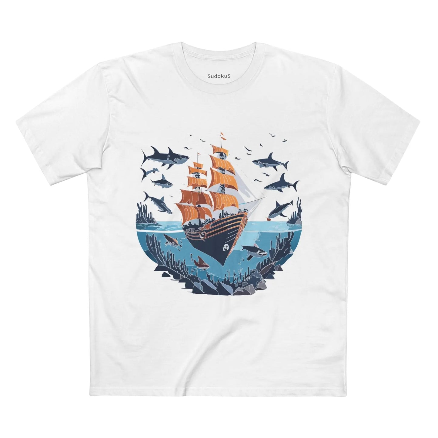 Ocean Coast Graphic Unisex 100 Cotton Staple Tee 30