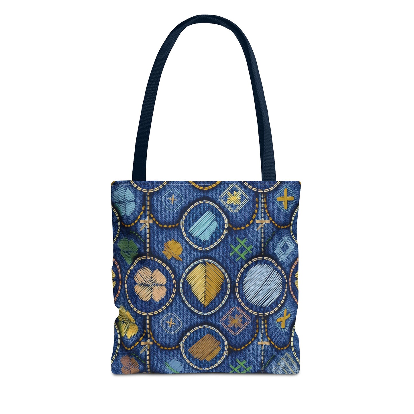 Denim Fabric Imitation Print Unisex Canvas Bag Poly Spun 3 Sizes Tote Bag 189-4
