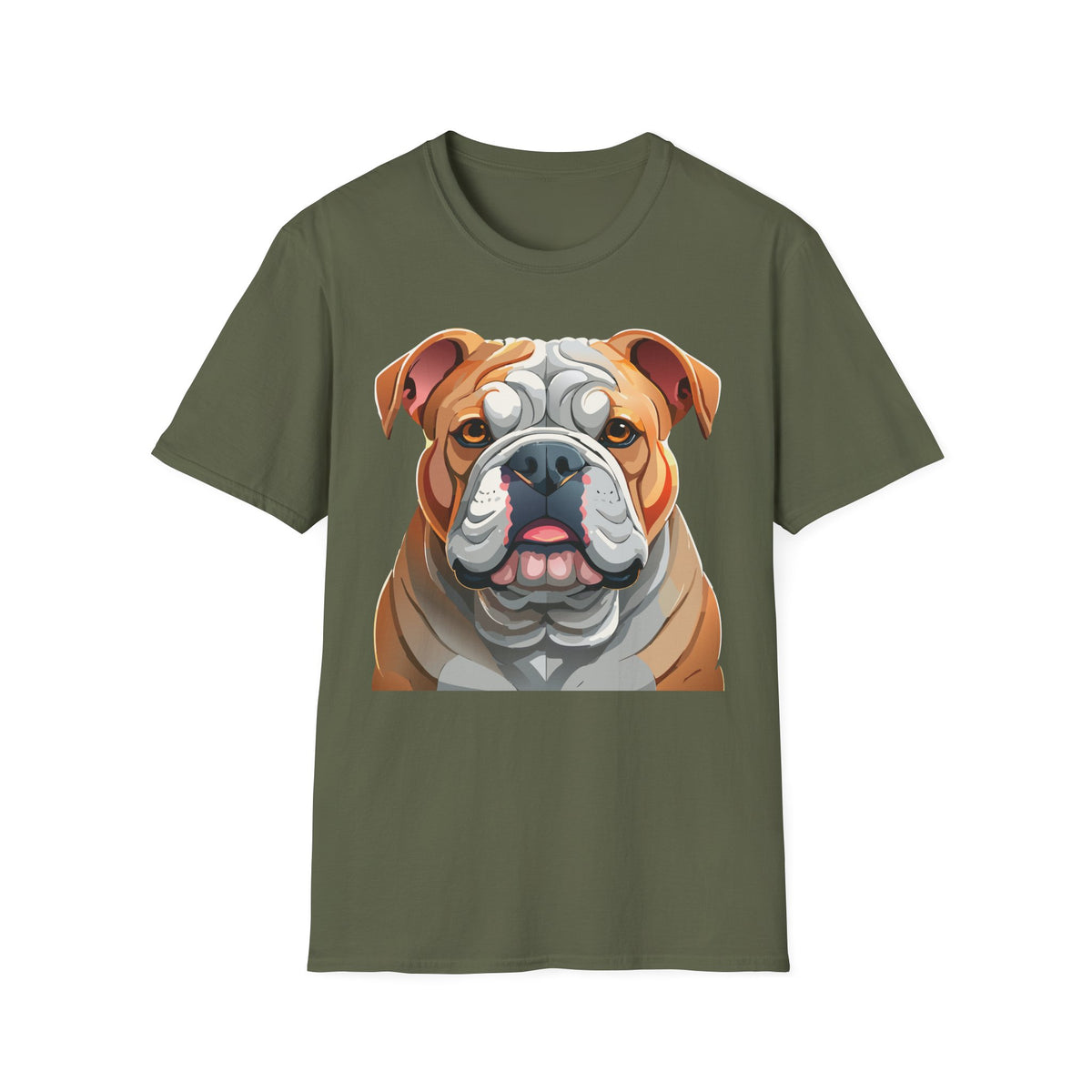 Bulldog Face Graphic T-Shirt | English Bulldog Illustration Tee