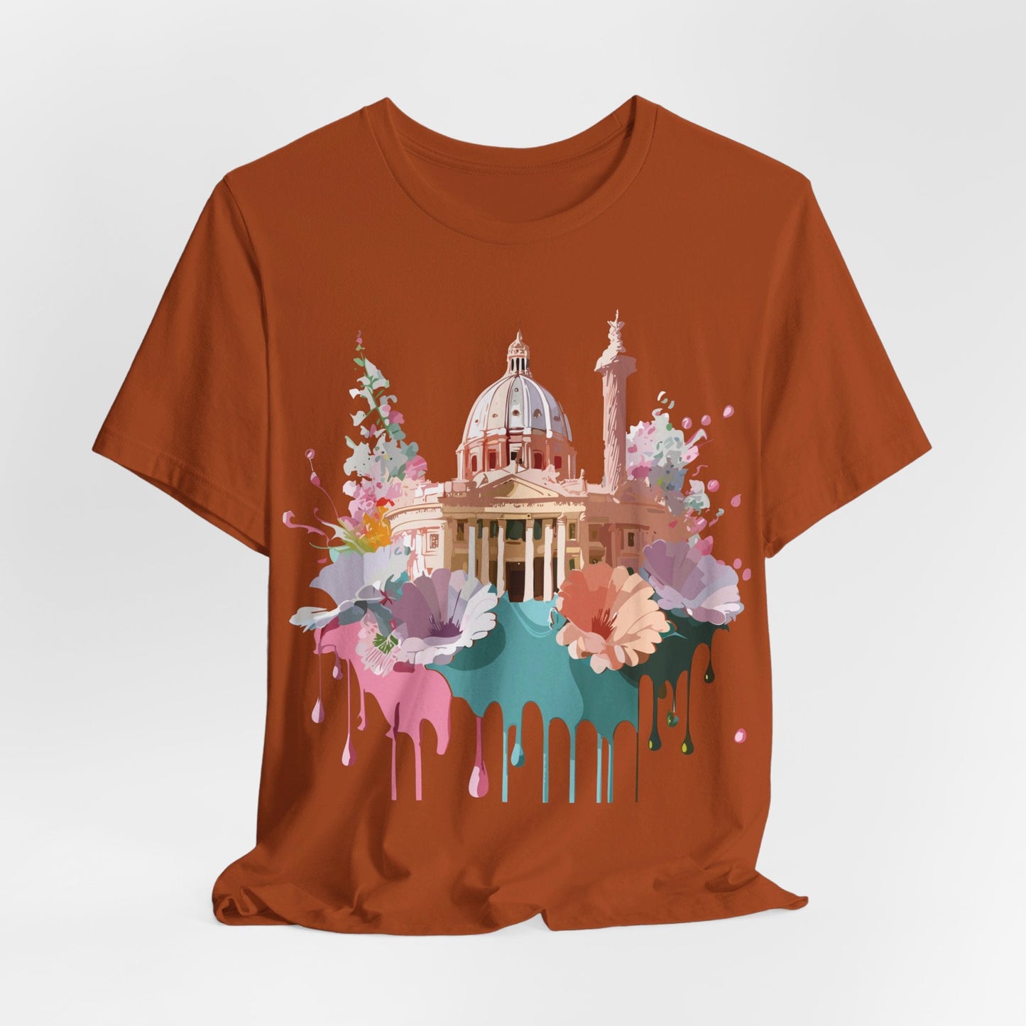 Tourist Shirt Rome Graphic Tee Unisex Jersey Short Sleeve Art Design By Adelpha Artwork