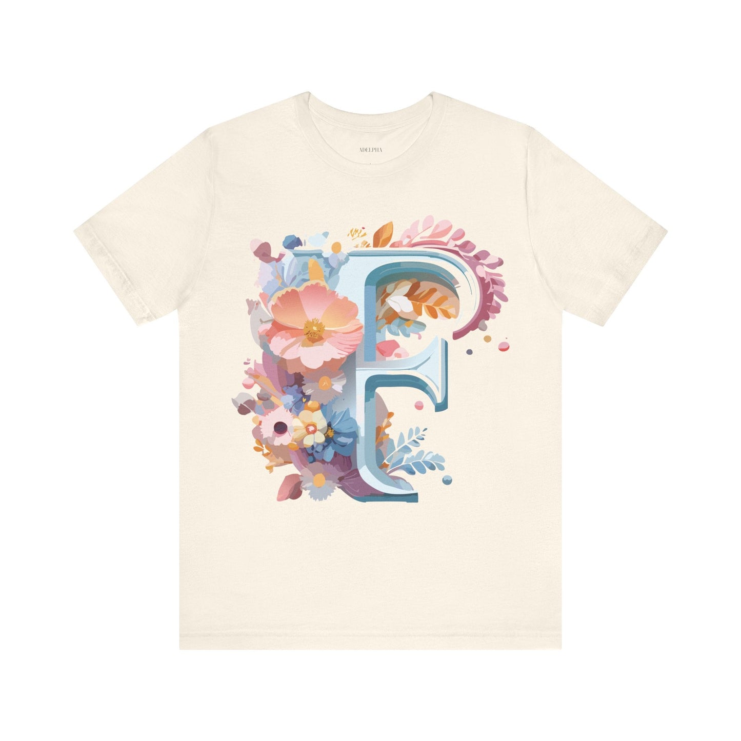 Letter F Shirt Unisex Graphic Tee Jersey Short Sleeve by Adelpha Vintage Inspired Art Design