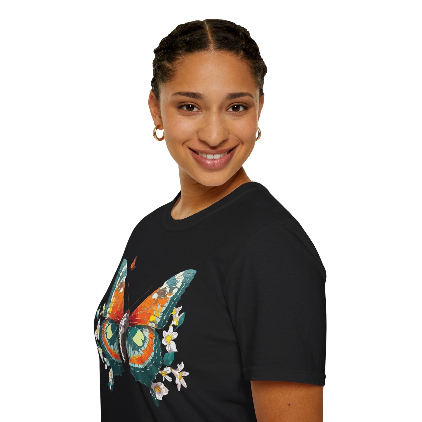 Butterfly T Shirt Unisex Softstyle Gildan 64000 100 Percent Ring Spun Cotton Monarch Tee