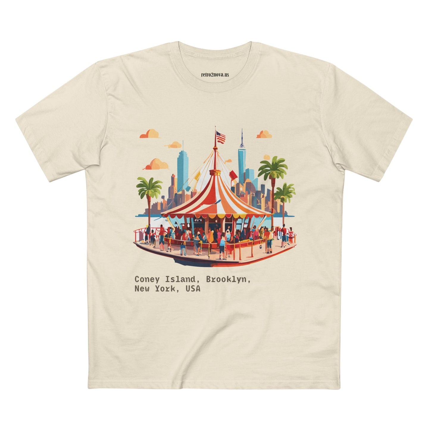 Retro2Nova Unisex Premium Cotton Art Tee With Original Brooklyn Travel Shirt Design