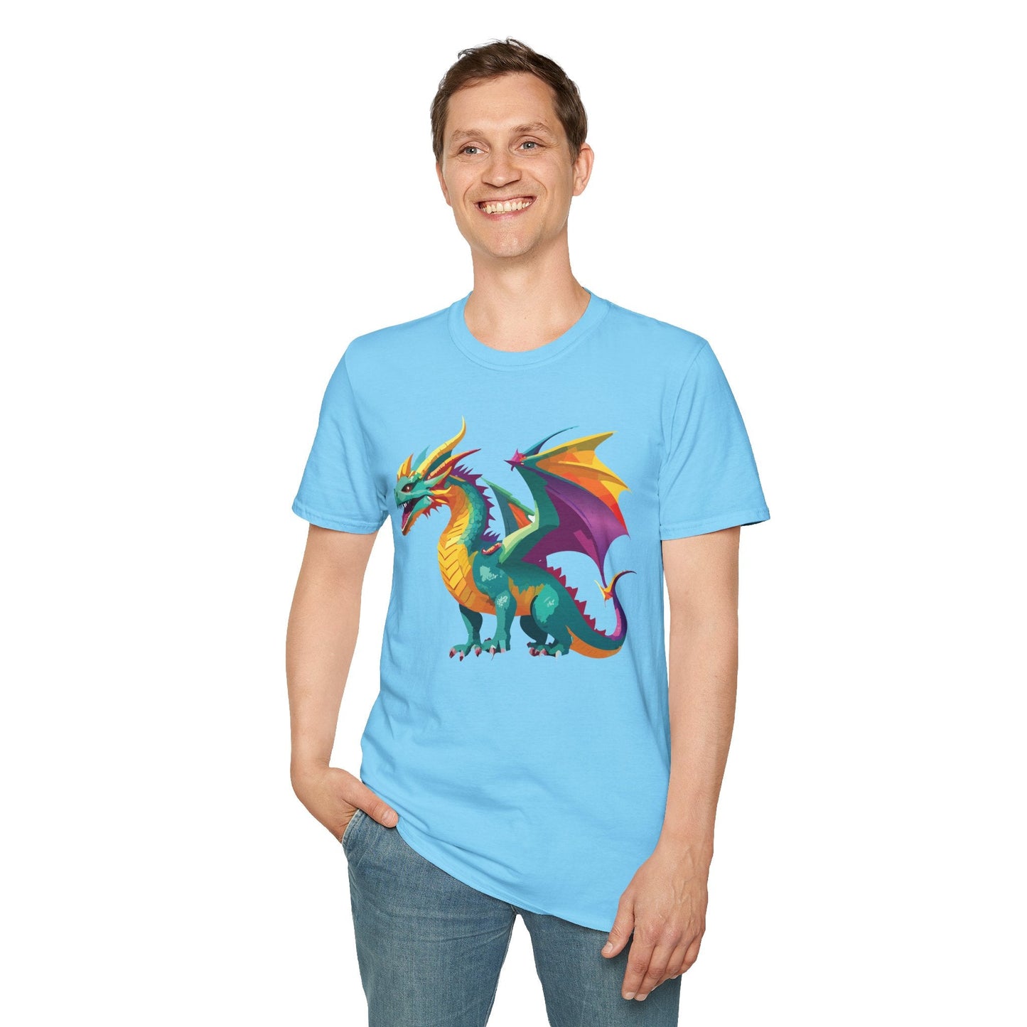 Dragon Graphic Unisex Cotton Softstyle Art Design Tee With Animals 10