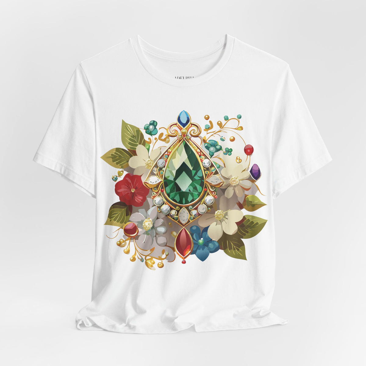 Jewelry Graphic Unisex Cotton Bella+Canvas Tee with Art Design n126