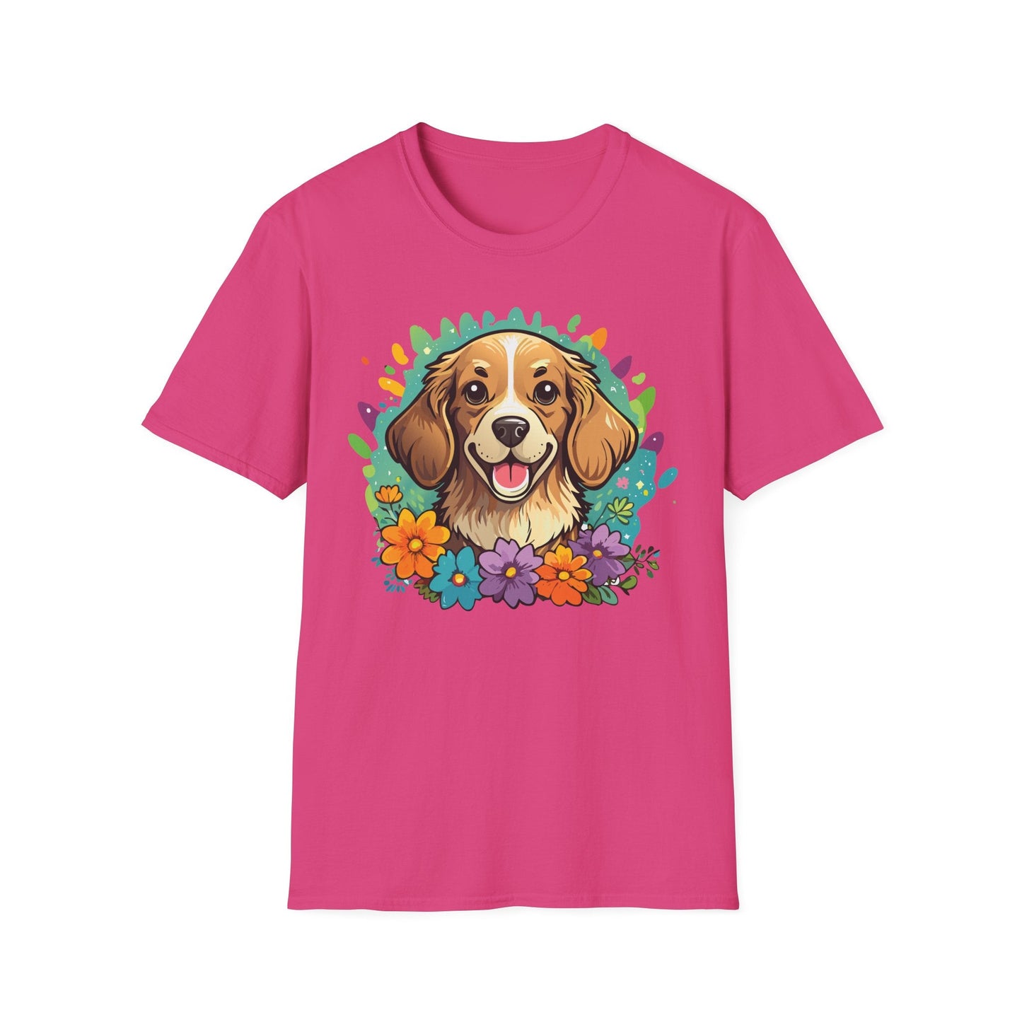 Dog Lover Unisex Animal Print T Shirt Cotton Tee Gildan Softstyle 64000