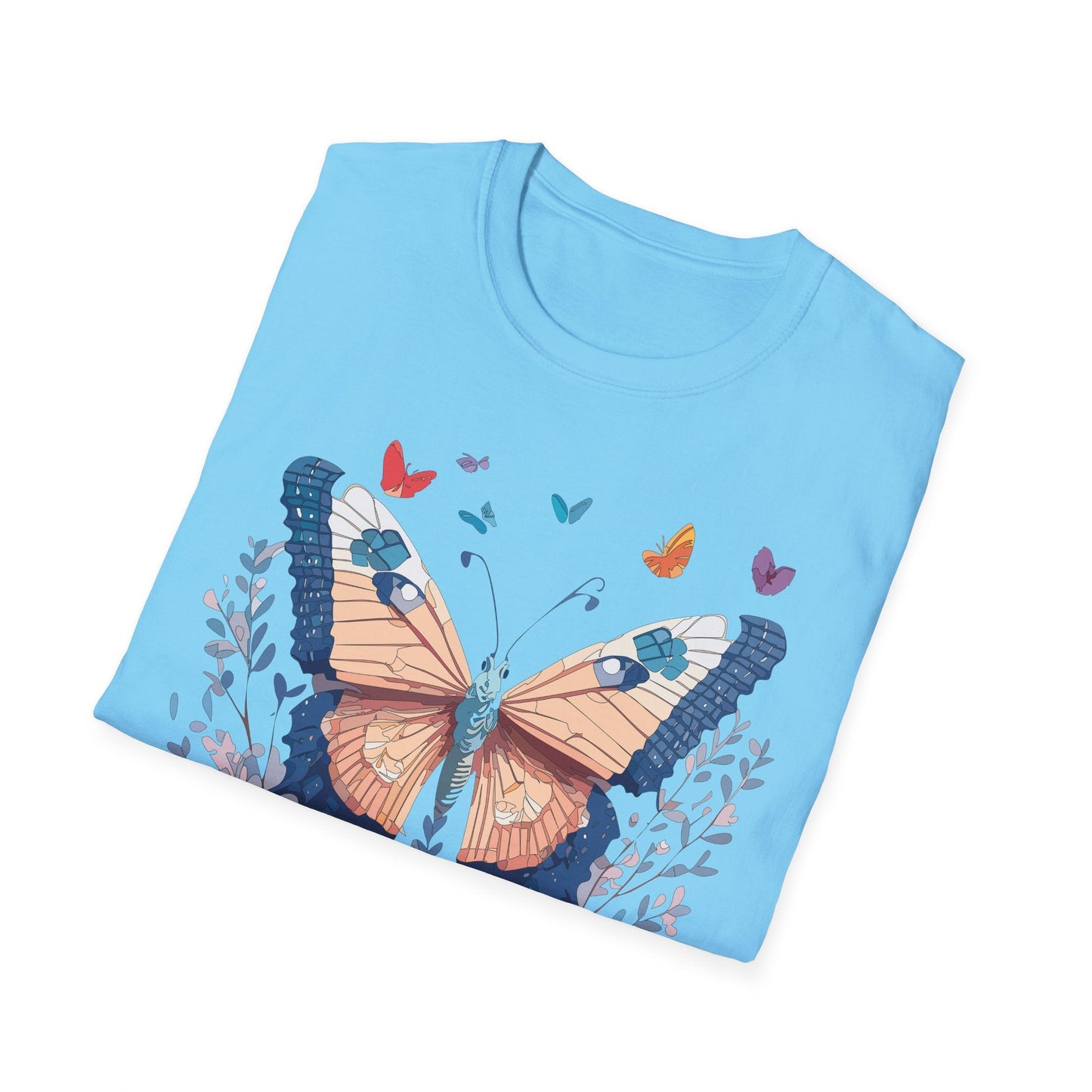 Unisex Butterfly Shirt Monarch Design Gildan Softstyle 64000 Short Sleeve Tee For Men And Women