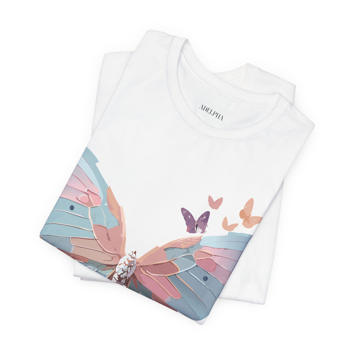 Butterfly Graphic Unisex Cotton Bella+Canvas Tee with Art Design n109