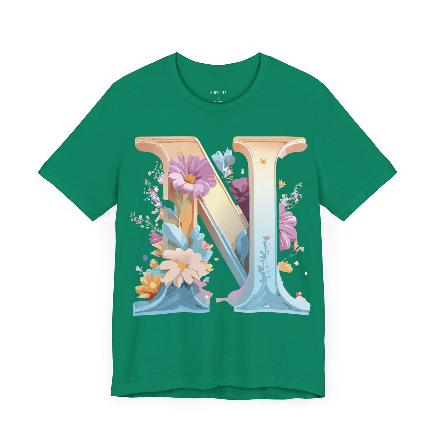 Letter N Shirt Unisex Graphic Tee By Adelpha Vintage Inspired Artwork Short Sleeve