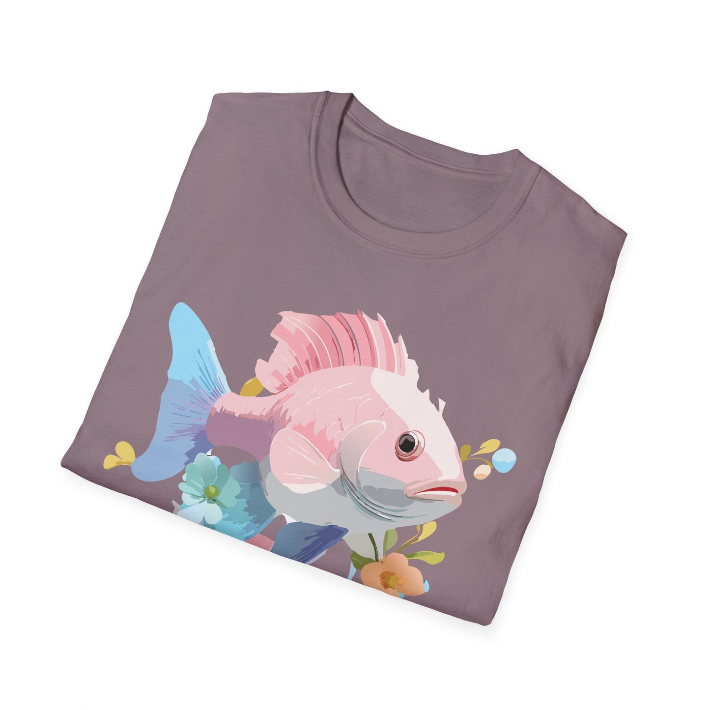 Fish Art Design Shirt Unisex Graphic Tee With Fish Illustration Gildan Softstyle 64000