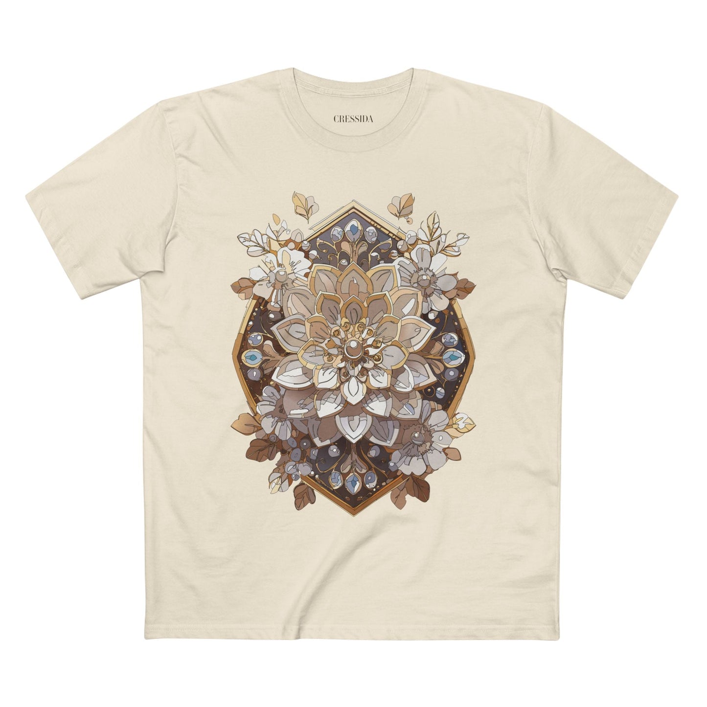 Floral Graphic T-Shirt Unisex 100 Cotton Art Design with Antique Flowers Tee 15