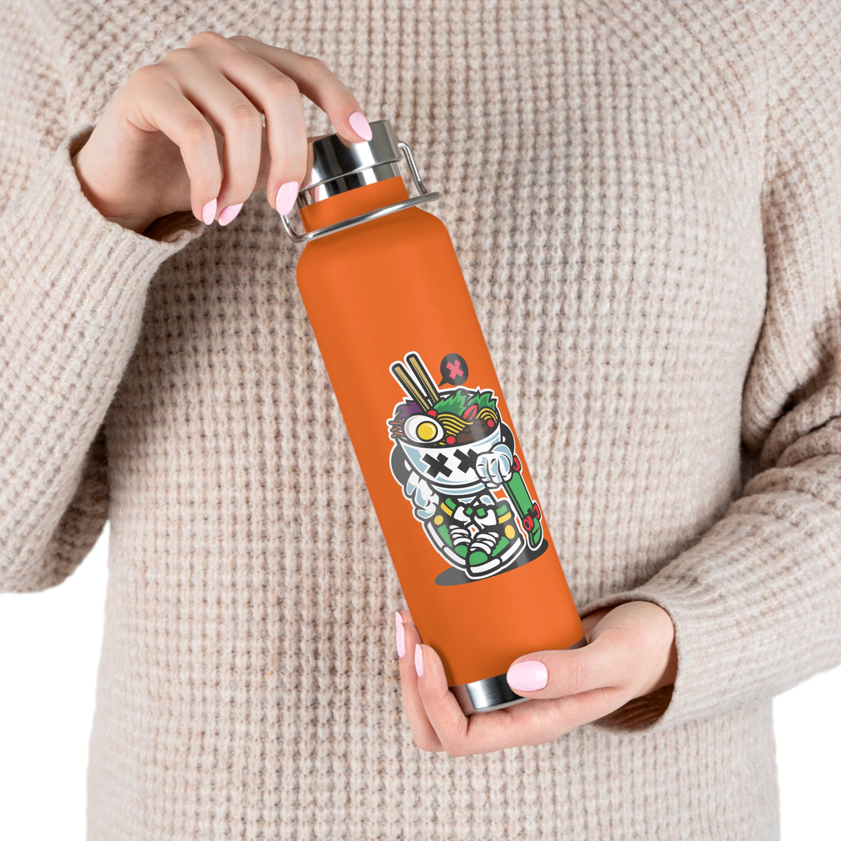 22oz Copper Insulated Water Bottle with Cartoon Design - CV108