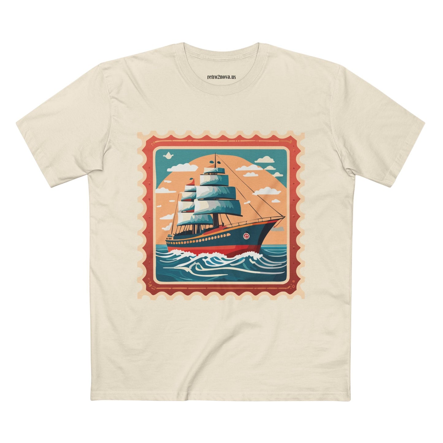 Postage Stamp Shirt Unisex Premium Cotton Tee With Original Art Design Retro2Nova