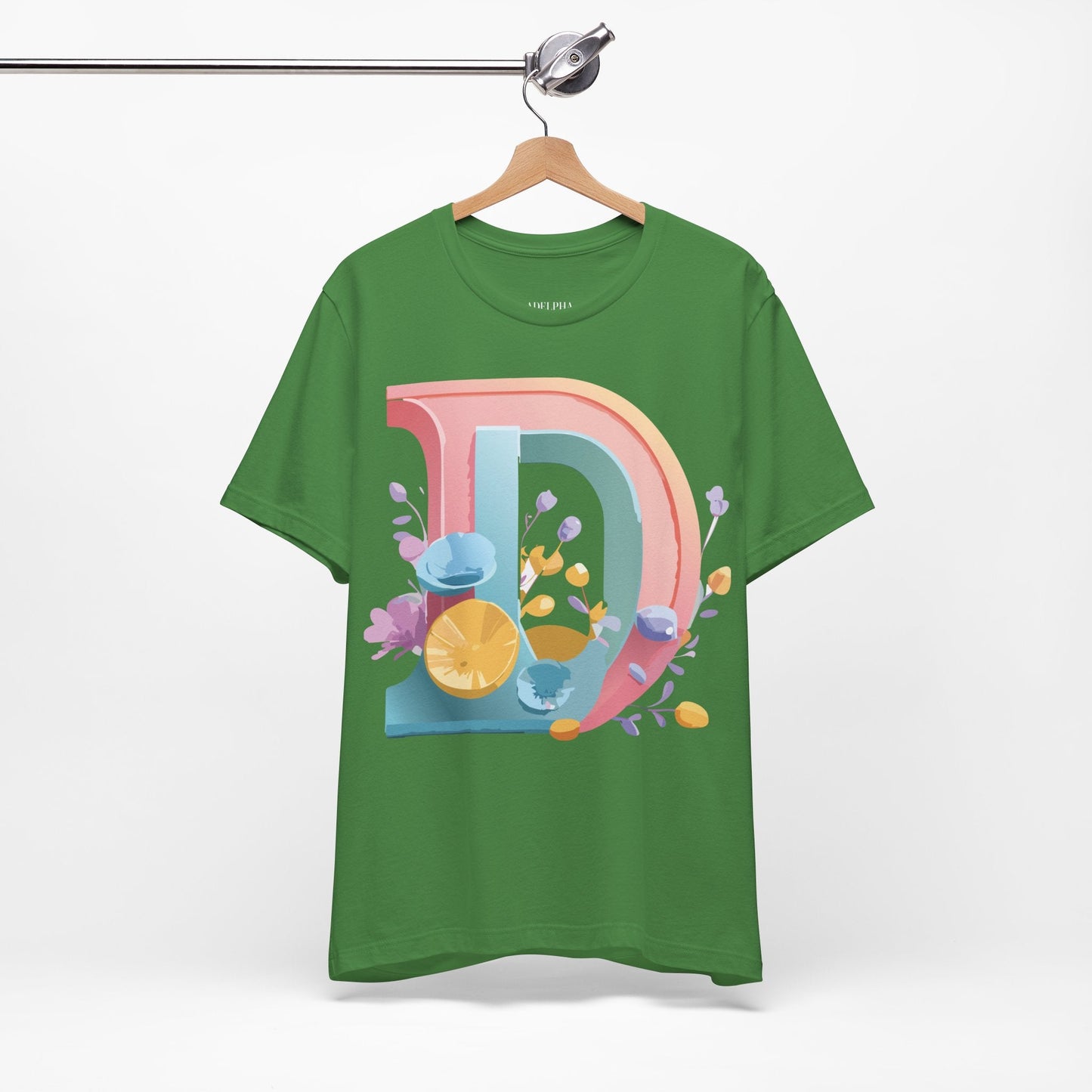 Letter D Shirt Unisex Jersey Graphic Tee From Adelpha With Vintage Inspired Artwork Short Sleeve