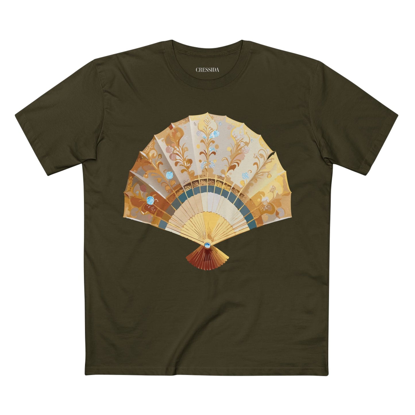 Antique Fan Graphic Design T-Shirt Unisex 100 Cotton Floral Carnival Artwork Tee 21