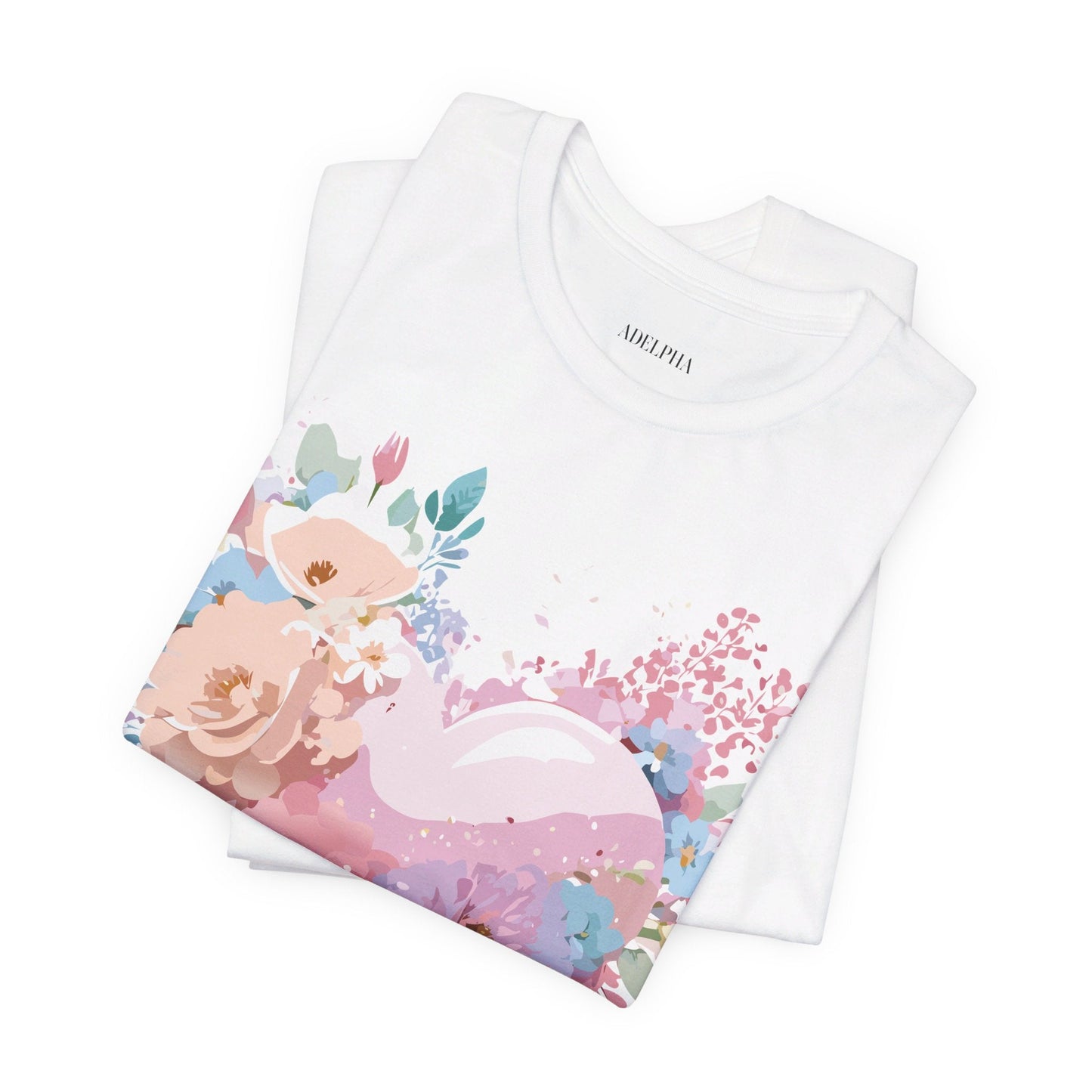 Valentine Day Graphic Unisex 100 Cotton Vintage Artwork with Love and Flower Design Tee 29