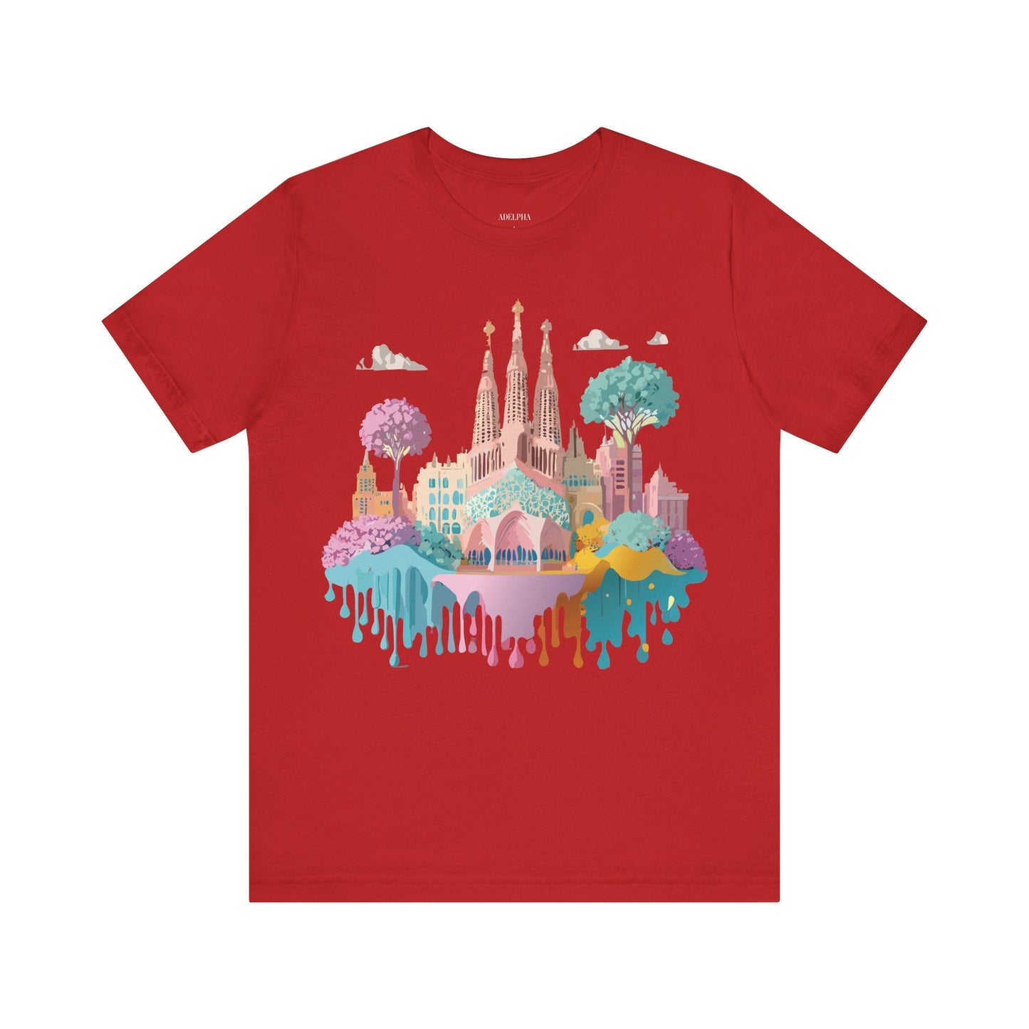 Barcelona Tourist Shirt Unisex Graphic Tee Featuring Original Vintage Art Adelpha