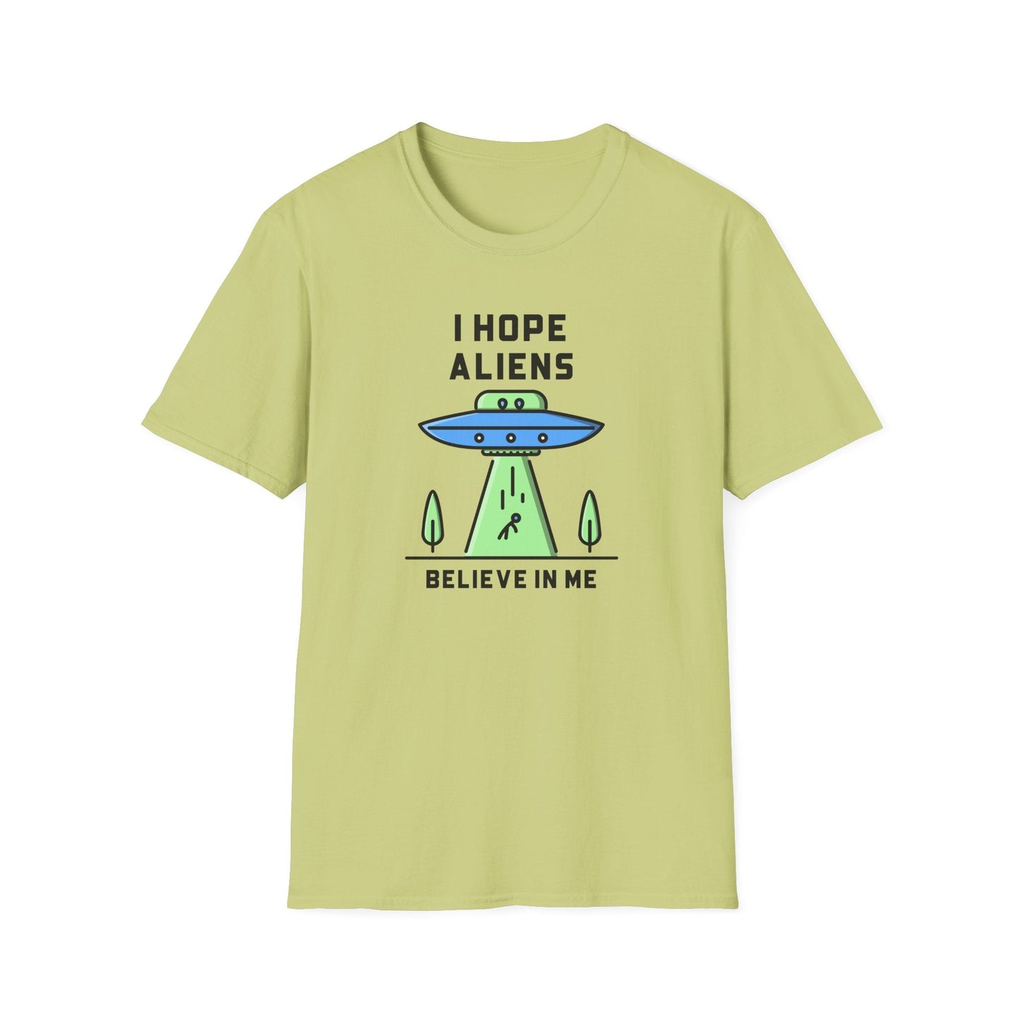 Alien UFO TShirt  I Hope Aliens Believe In Me Cute SciFi Graphic Tee